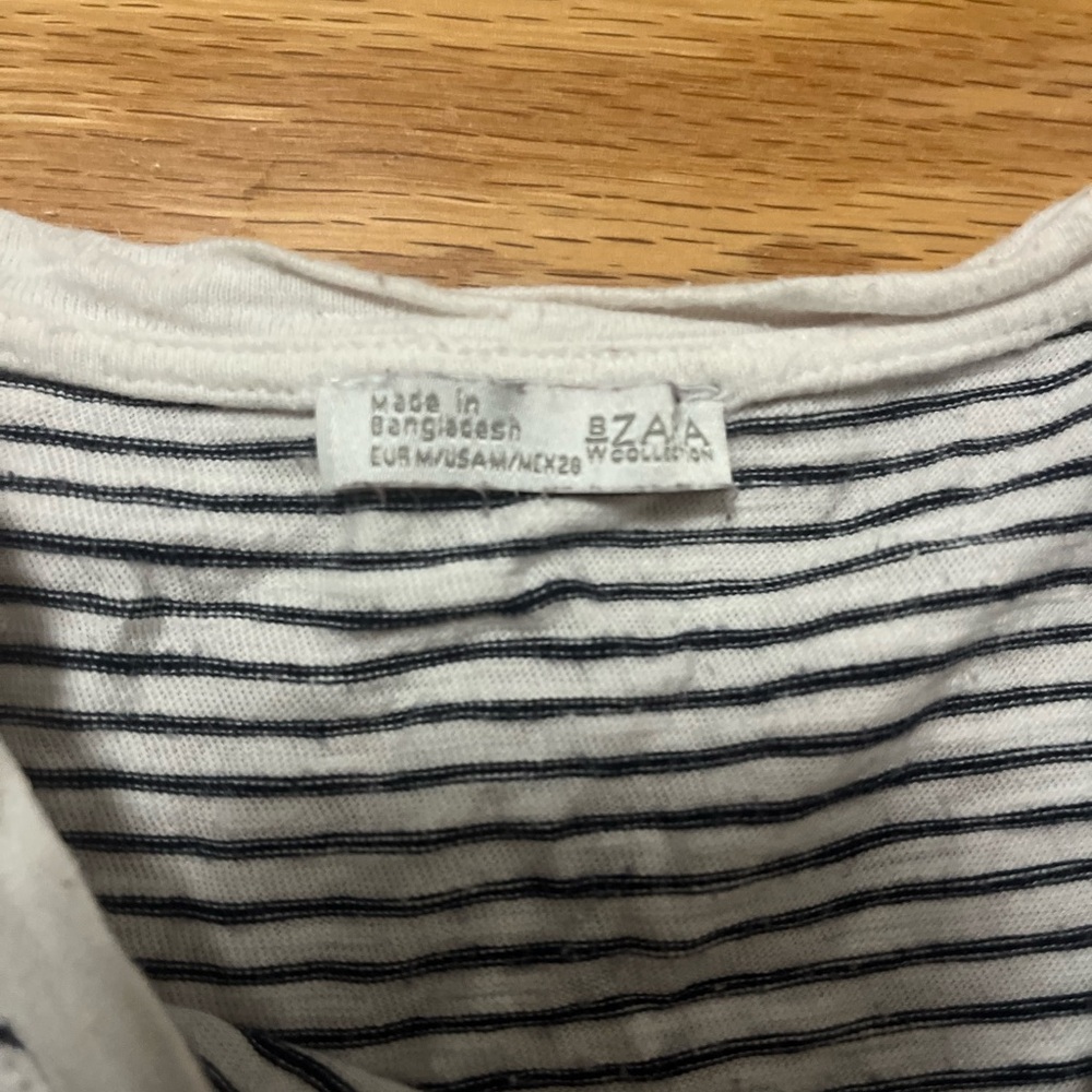 Zara Striped Sleeveless Top - Black and White - Picture 4 of 4